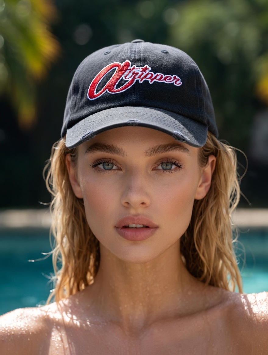 ATRIPPER logo embroidered on black cap minimal fashion branding