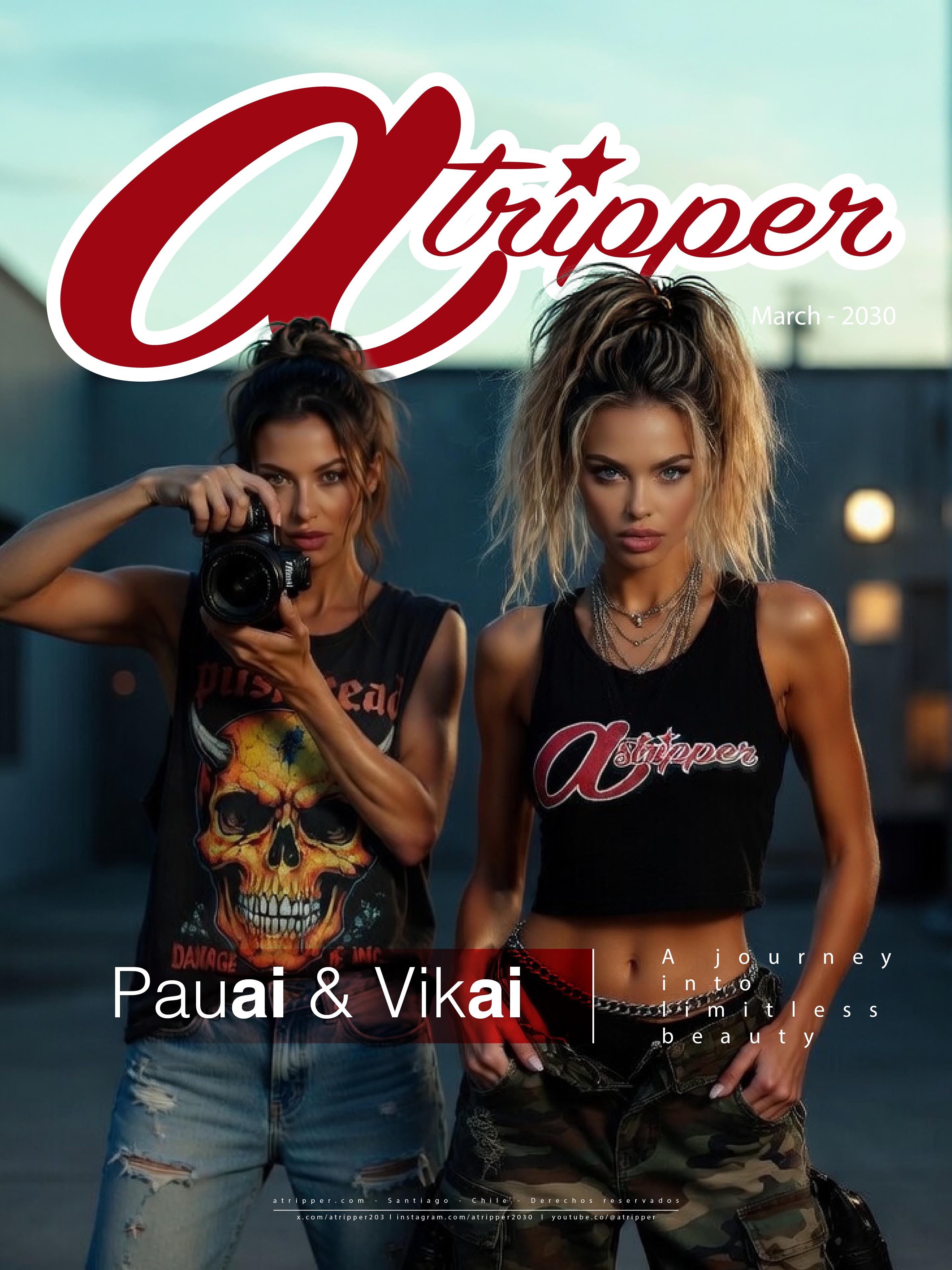 ATRIPPER magazine cover featuring PauAi and VikAi editorial aesthetic